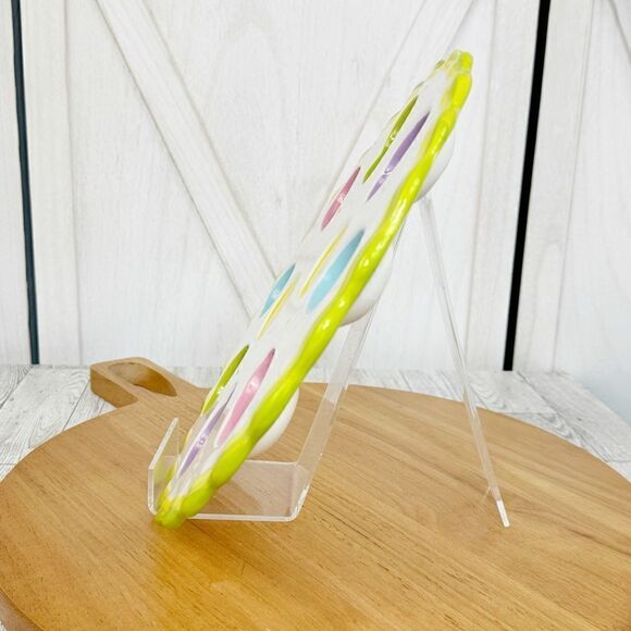 Pier 1 Pastel Deviled Eggs Easter Ceramic Platter Multicolor 11 Inch Round - Picture 2 of 13